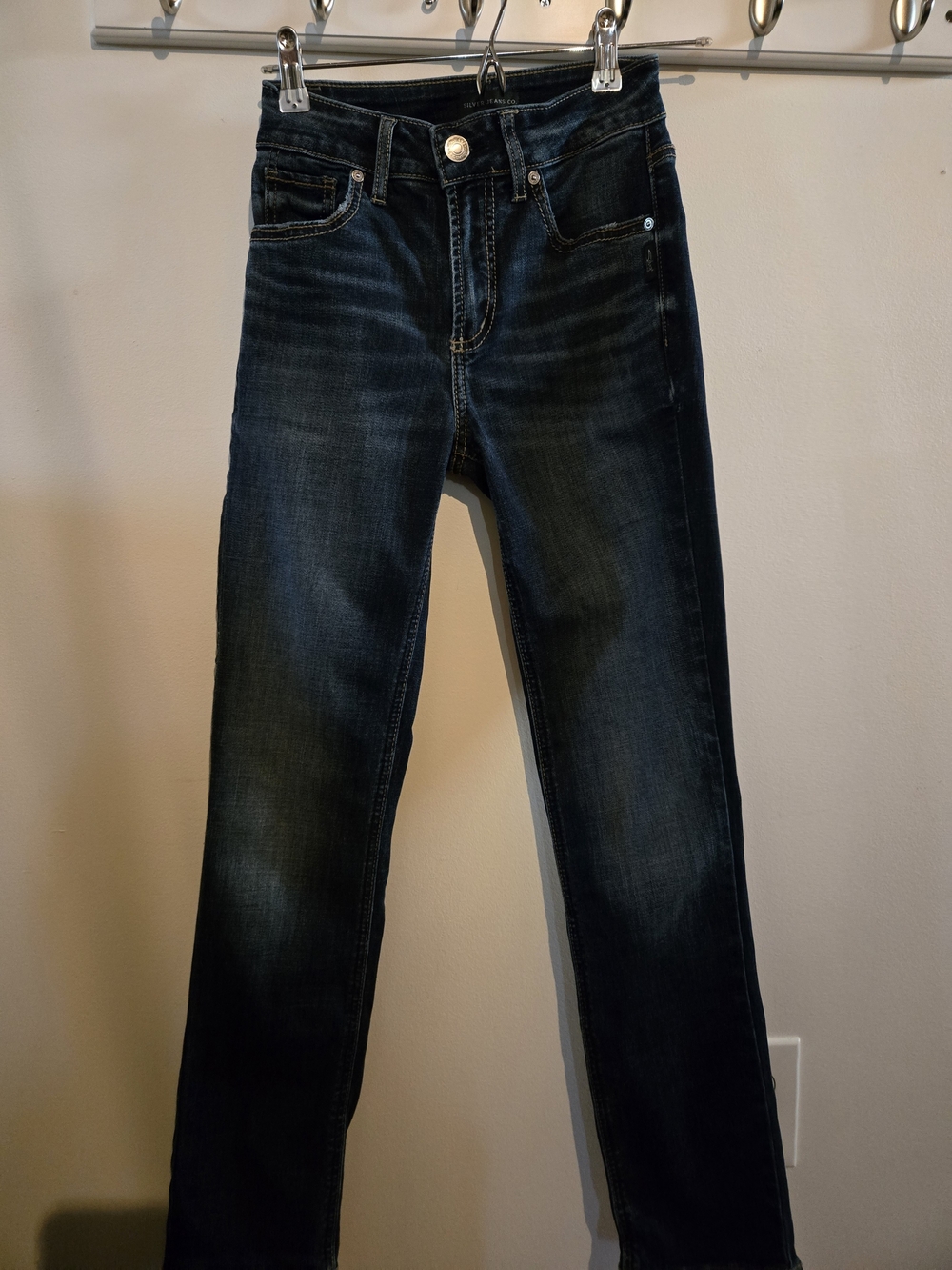 Silver- Woman's Dark Wash Jeans - Avery Straight
